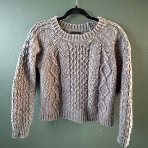 Lucky Brand Gray Textured Knit Sweater